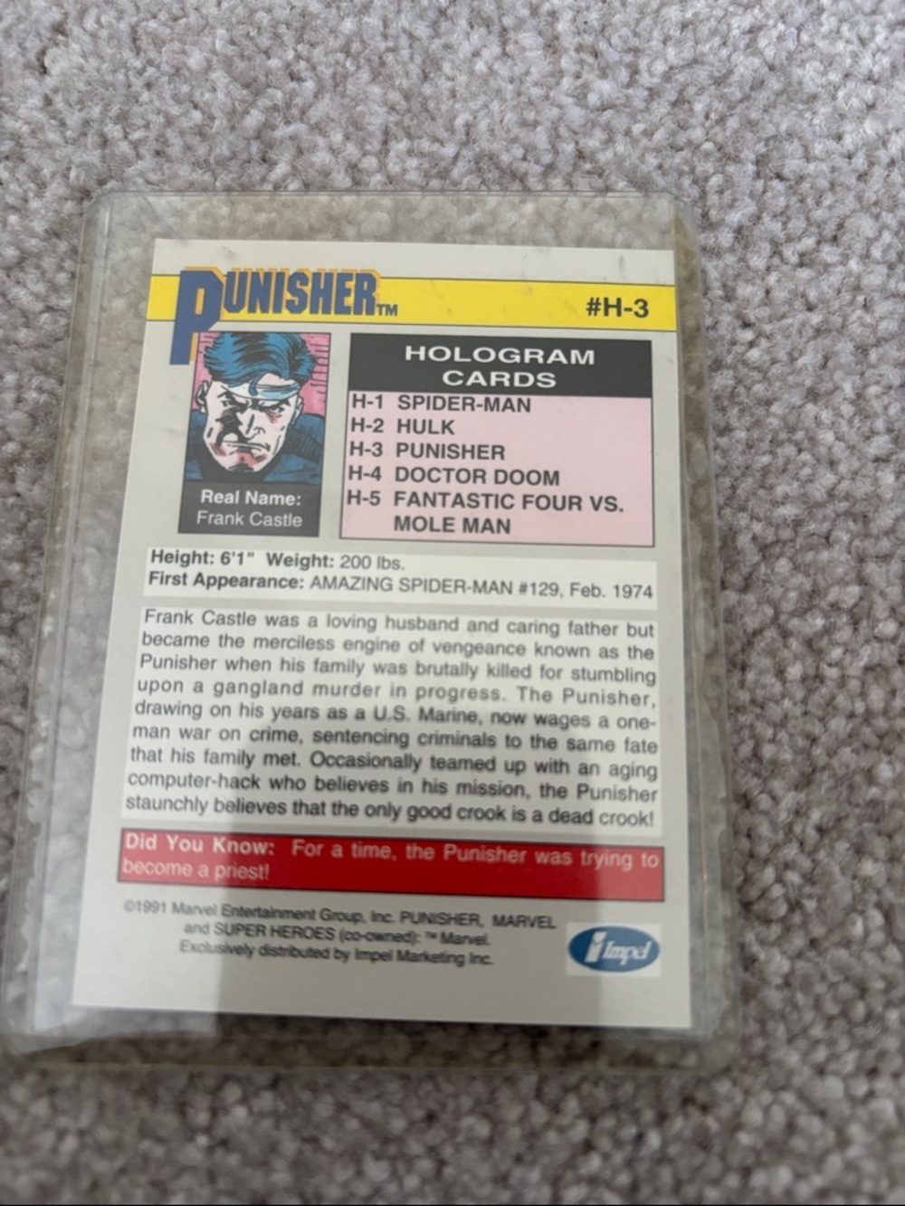 Set of 2 1991 Marvel hologram cards
Hulk and Punisher - Picture 4 of 4